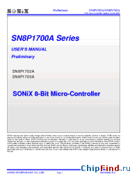 Datasheet SN8A1702A manufacturer SONiX